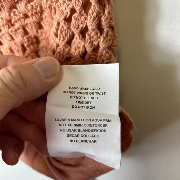 Taylor & Sage NWT Mauve Orange Crochet Cropped Back Button Bralette Top Size L - Picture 10 of 14